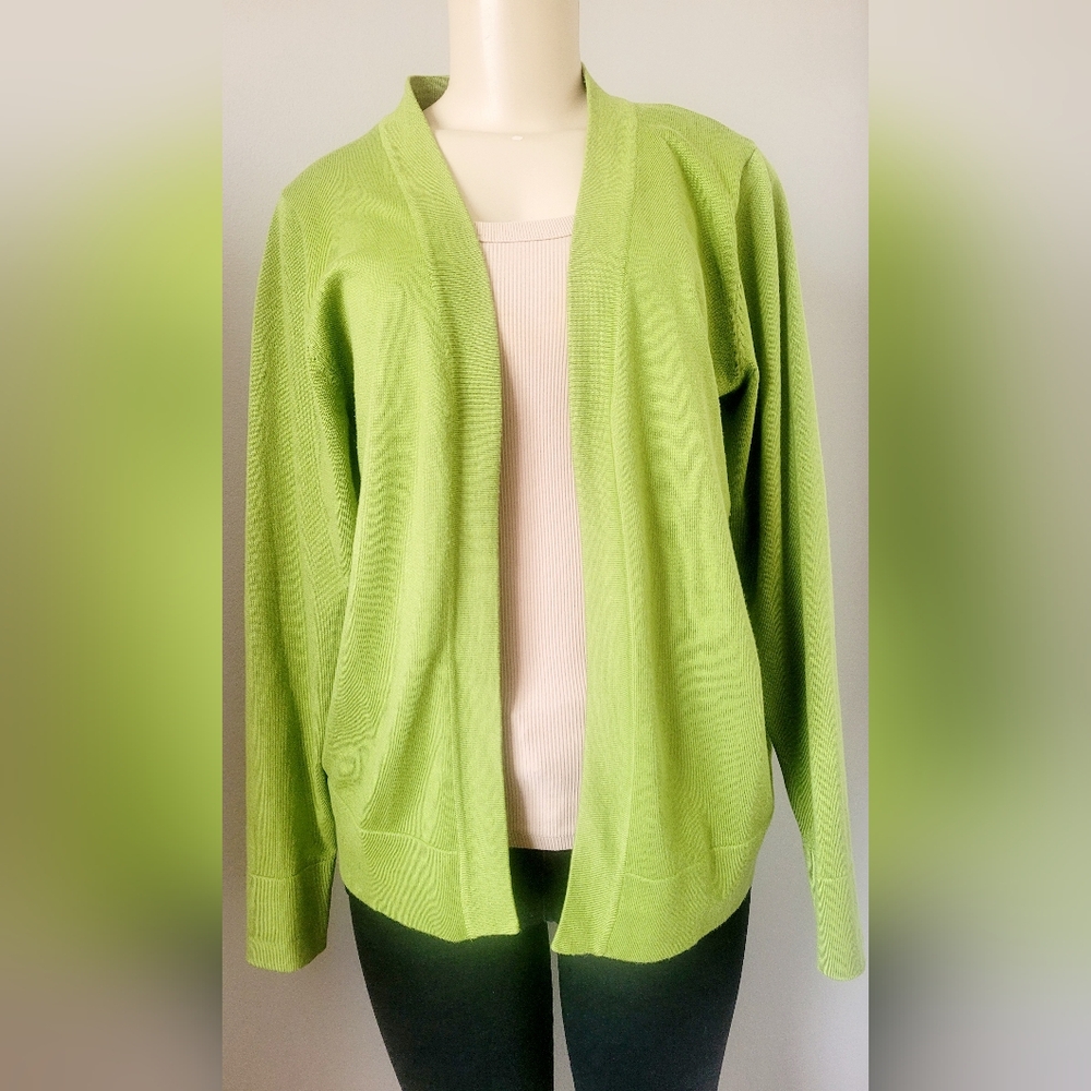 Urban CoCo Women's Business/Office Open Front Cardigan Green Viscose Blend Med - Picture 13 of 13